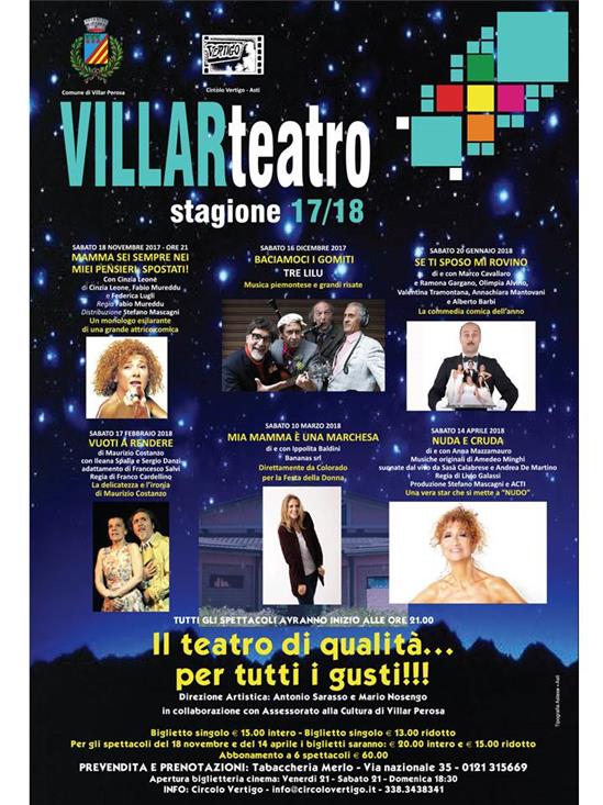 Stagione Teatrale  2017/2018 di Villar Perosa 